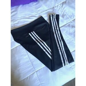 Adidas 3 Stripes Climalite‎ High Waisted Women's Stretch Leggings Size S Black